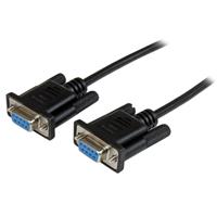 1M BLACK DB9 RS232 NULL MODEM CABLE F/F