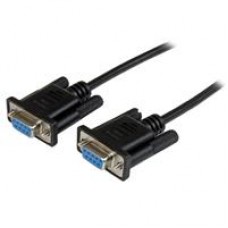1M BLACK DB9 RS232 NULL MODEM CABLE F/F